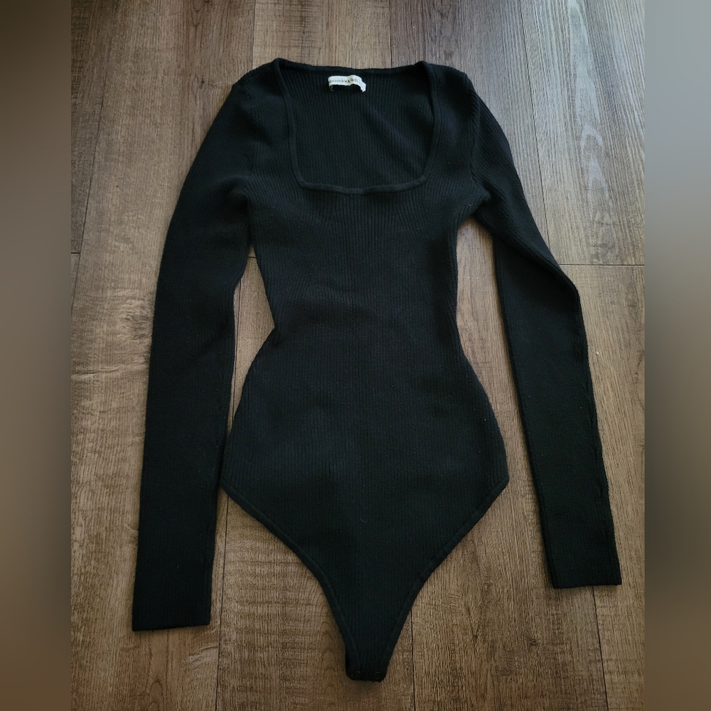 Abercrombie & Fitch Black Ribbed Bodysuit